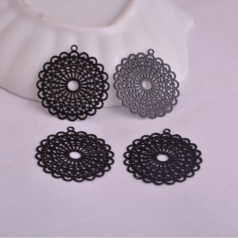 Miniatura: 2 estampes rondes - 25 x 28  mm - laiton - 8 coloris