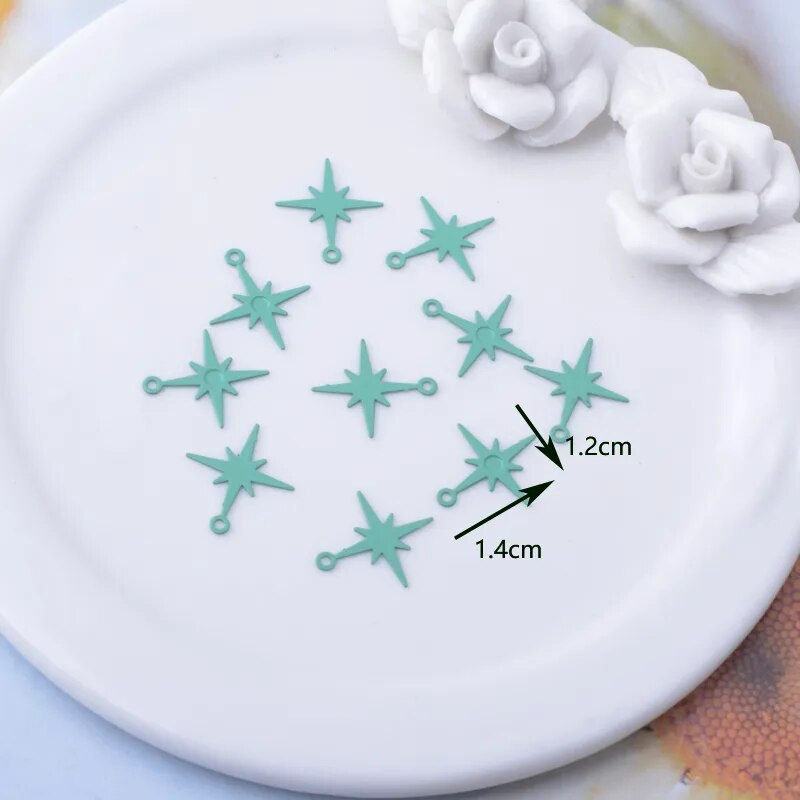 Miniatura: 4 estampes  étoiles - 12 x 14 mm - 9 coloris - laiton