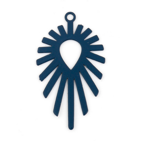 Miniature : 2 estampes gouttes ajourées - 29 x 17 mm -  laiton -  15 coloris