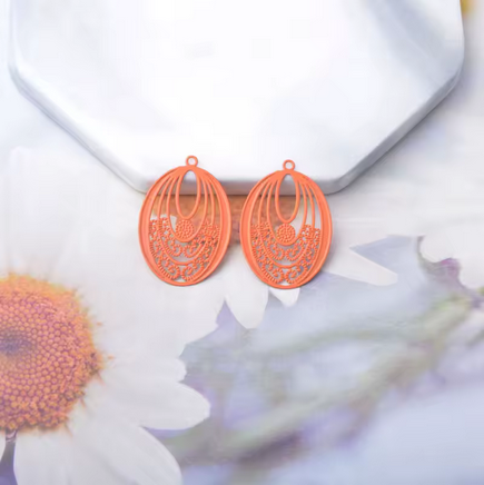 Miniature : 2 estampes gouttes - 26 x 18 mm - 10 coloris - laiton