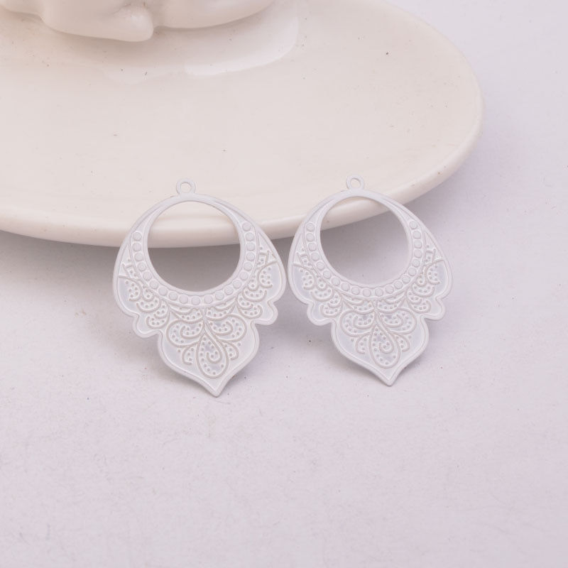 Miniature : 2 estampes gouttes bohème - 36 x 27mm - laiton - 8 coloris
