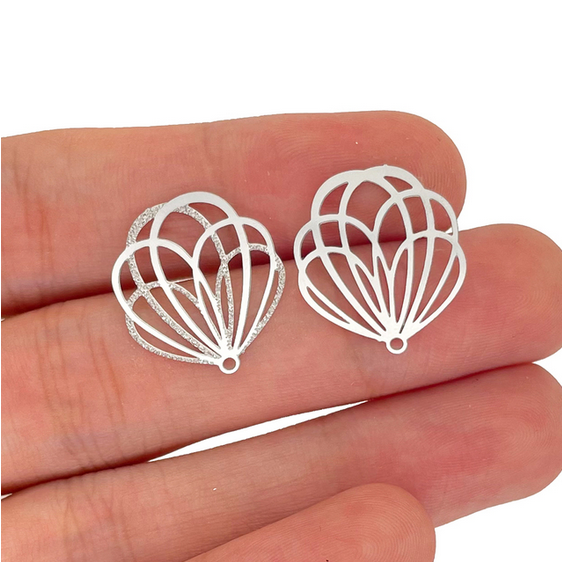 Miniatura: 2 estampes ovales - 20 x 18 mm - acier inoxydable coloré  - 12 coloris