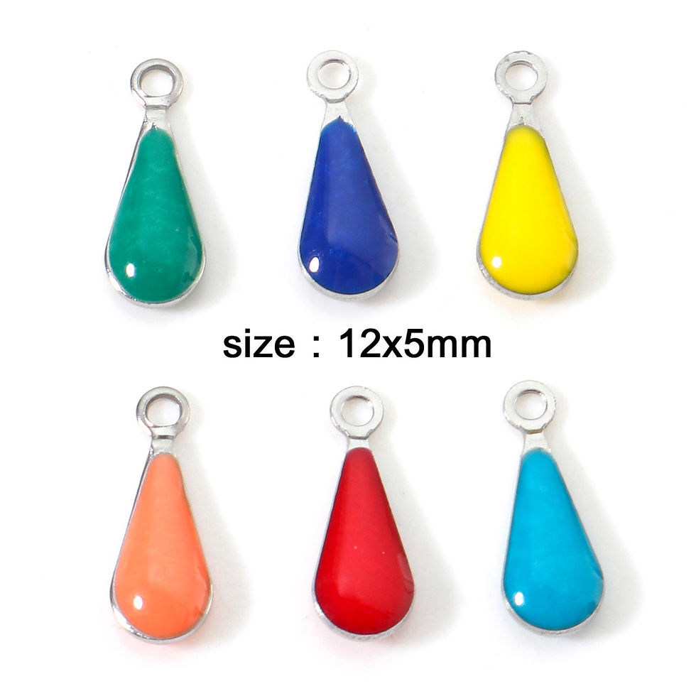 Miniaturbild: 2 sequins émaillés gouttes  -  12 x 5 mm - 6 coloris