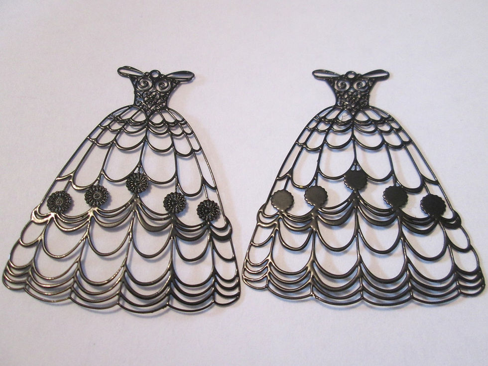 Miniatura: 2 estampes robe de princesse - 50 x 40 mm - laiton - 10 coloris au choix