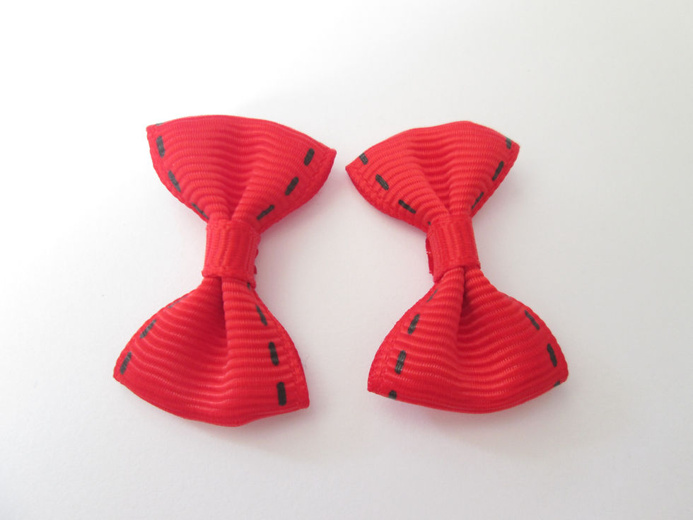 Miniature : 2 noeuds à pointillés  - 35 x 25 mm - coton et polyester - 10 coloris