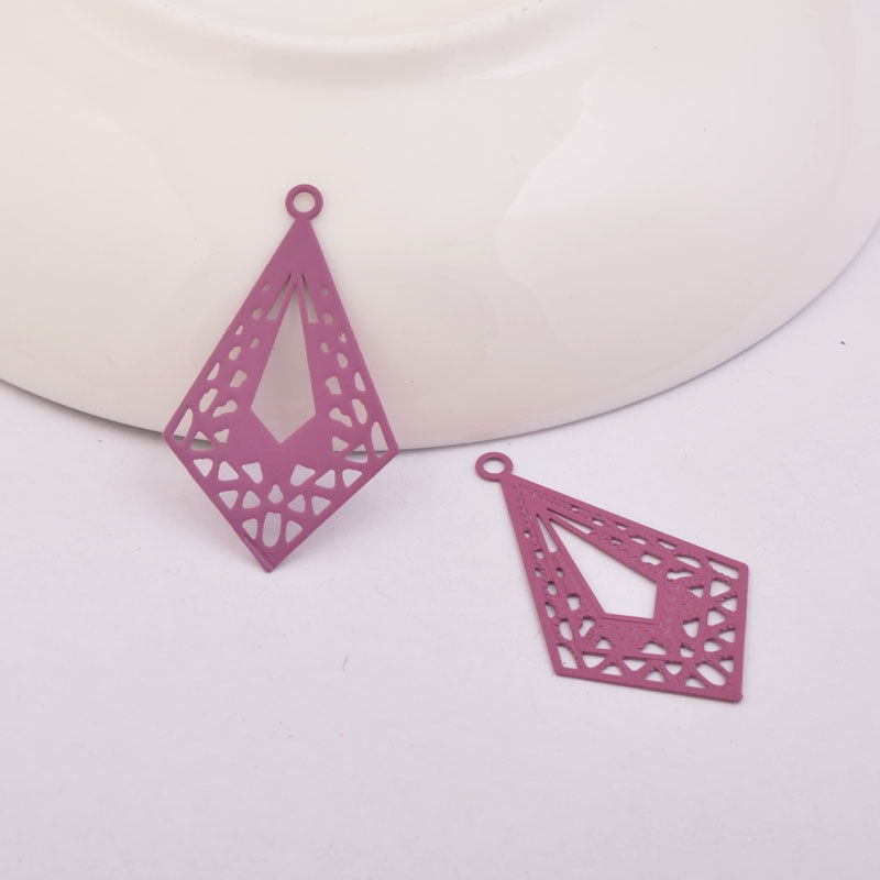 Thumbnail: 2 diamond stamps - 32 x 19 mm - brass - 10 colors to choose from