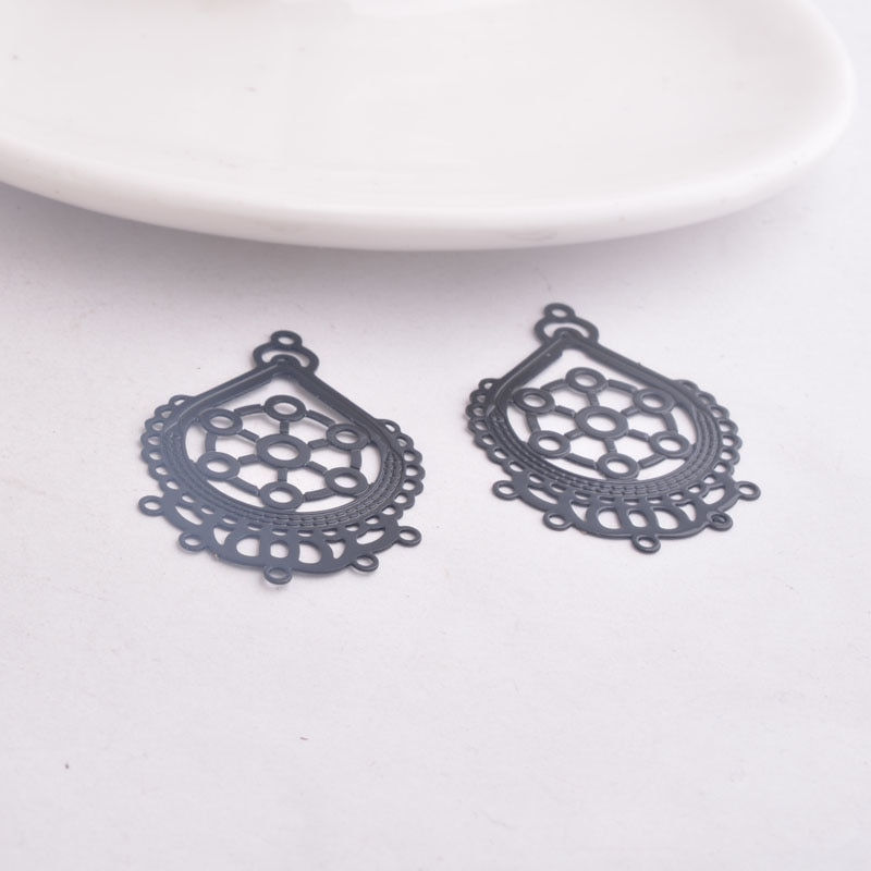 Miniatura: 2 estampes chandelier  - 38 x 27 mm - laiton peint - 3 coloris