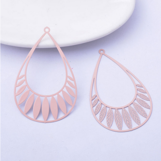 Miniature : 2 estampes gouttes filigranes - 54 x 35 mm - 11 coloris - laiton