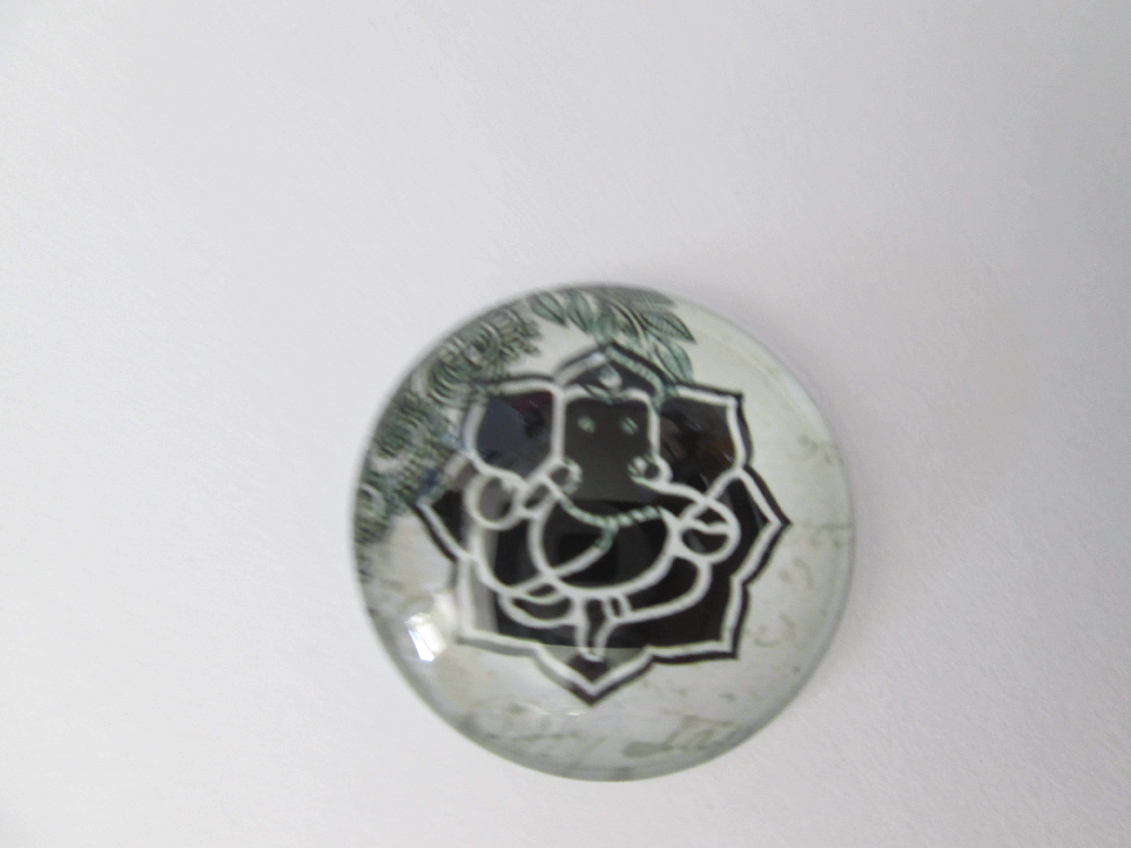 cabochon Ganesh - 25  mm - verre imprimé