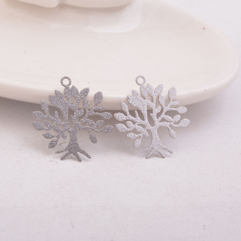 Miniature : 2 estampes arbre de vie - 23 x 21 mm - laiton - 8 coloris au choix