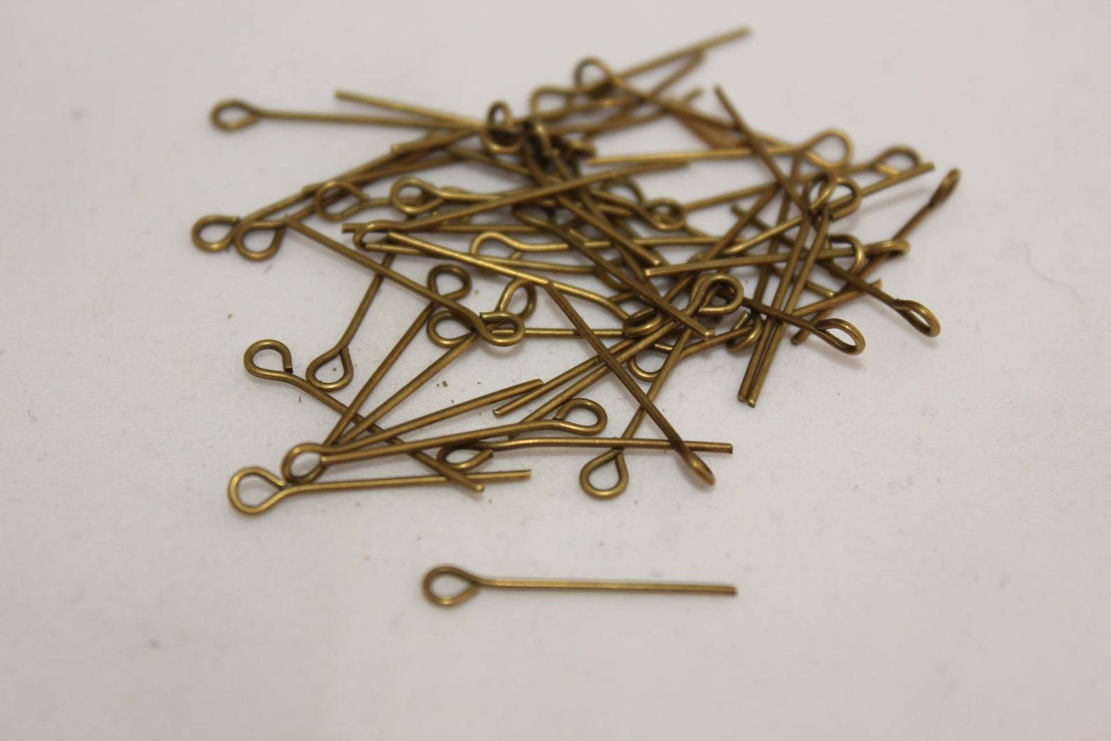 tiges à oeil - 26 mm -  métal bronze