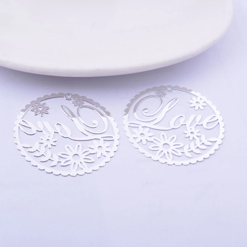 Miniature : 2 estampes rondes Love - 35 mm - laiton peint - 10 coloris