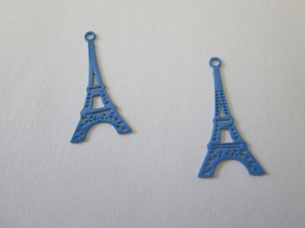 Miniatura: 4 estampes tour Eiffel - 20 x 10 mm - laiton - 9 coloris au choix