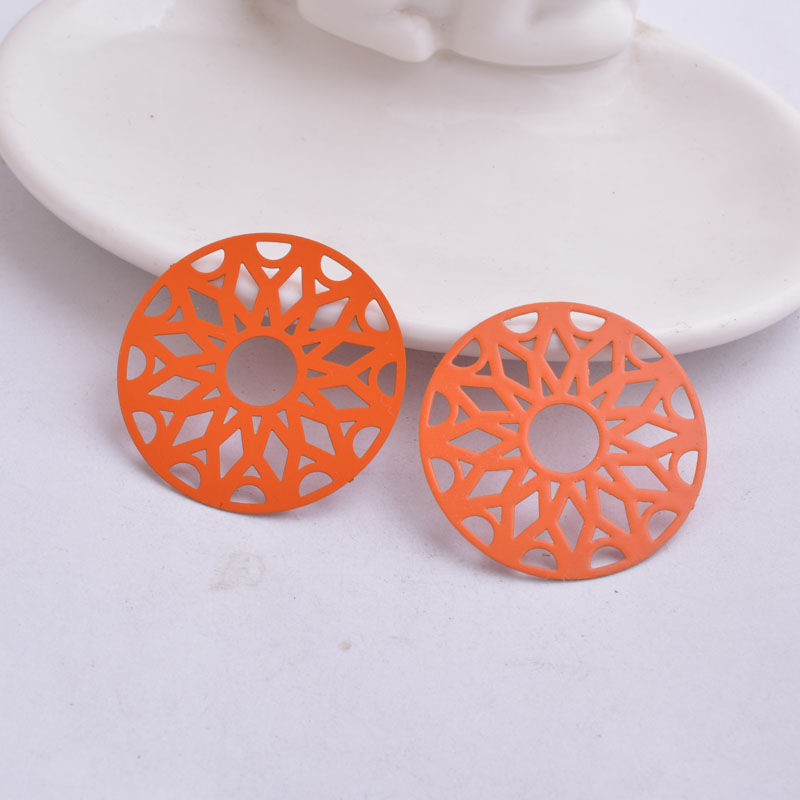 Miniatura: 2 estampes rondes ajourées  - 33 mm - laiton peint - 8 coloris
