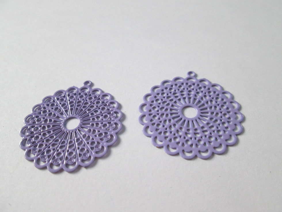 Miniatura: 2 estampes rondes - 25 x 28  mm - laiton - 8 coloris