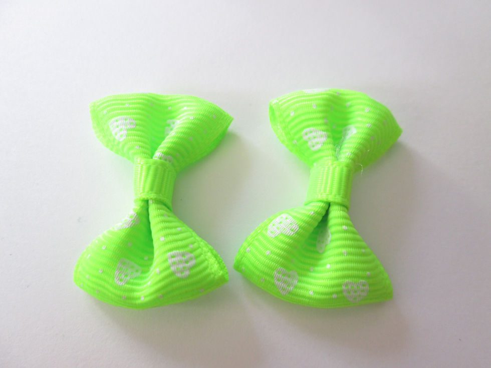 Miniatura: 2 noeuds motif coeur - 37 x 25 mm - coton et polyester - 11 coloris