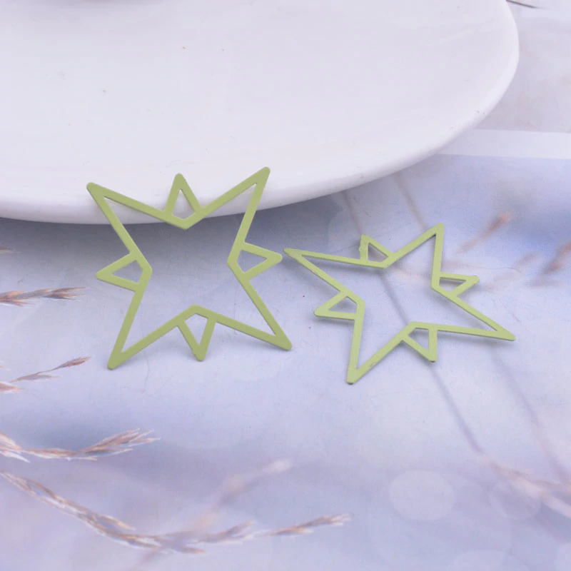 Thumbnail: 2 star prints - 35 x 35 mm - brass - 10 colors