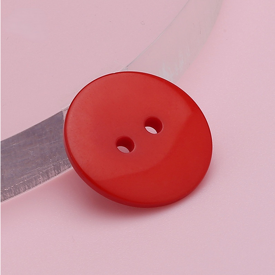 Miniature : 15 mm - 10 boutons ronds résine - 2 trous - 4 coloris au choix