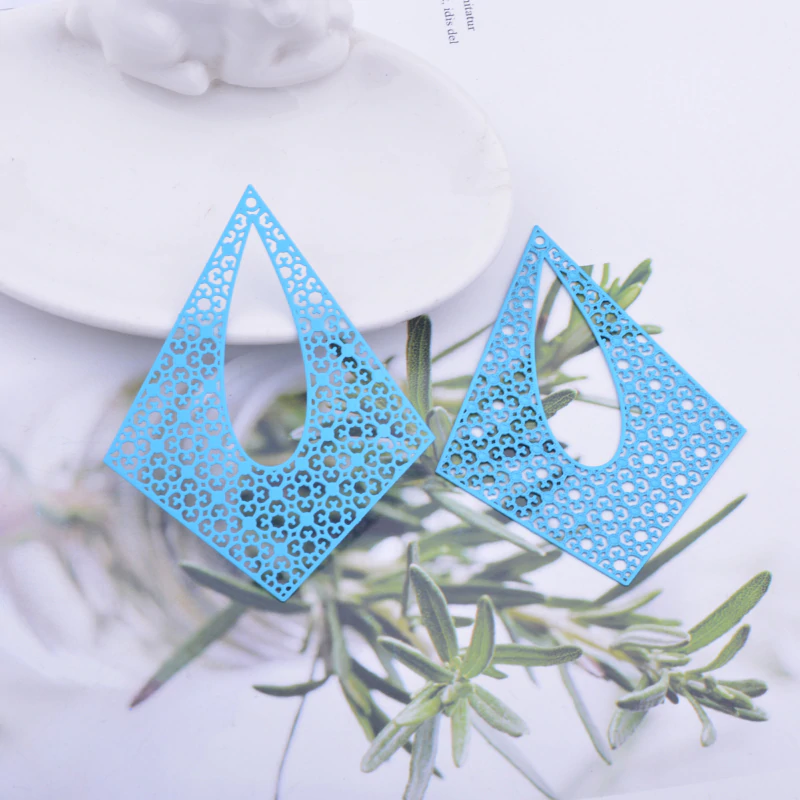 Miniaturbild: 2 estampes losanges - 71 x 55 mm - laiton peint - 10 coloris au choix