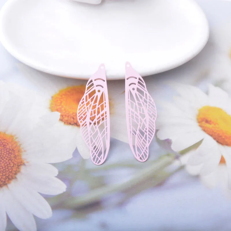 Miniaturbild: 2 estampes aile de libellule - 50 x 15 mm - 12 coloris - laiton