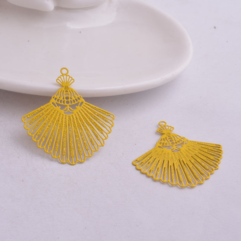 Miniaturbild: 2 estampes pompon - 37 x 34 mm - 10 coloris - laiton