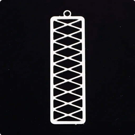 Miniatura: 2 estampes rectangles - 47 x 13  mm - fer - 2 coloris - 8 modèles