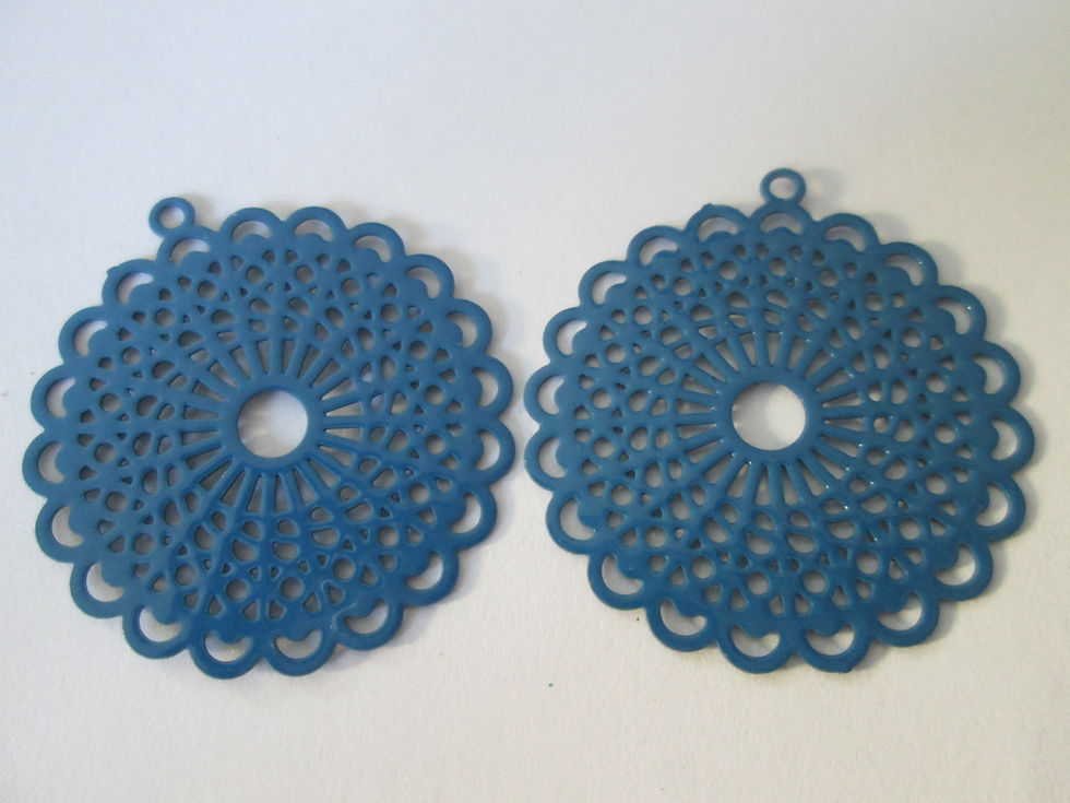 Miniatura: 2 estampes rondes - 25 x 28  mm - laiton - 8 coloris