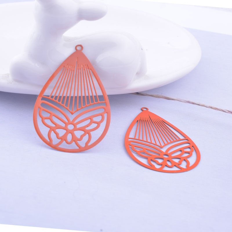 Miniature : 2 estampes goutte papillon - 42 x 26 - 11 coloris - laiton