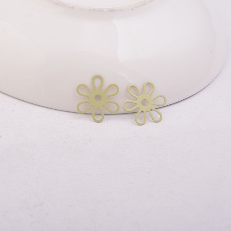 Thumbnail: 4 flower prints - 15 mm - brass - 8 colors to choose from