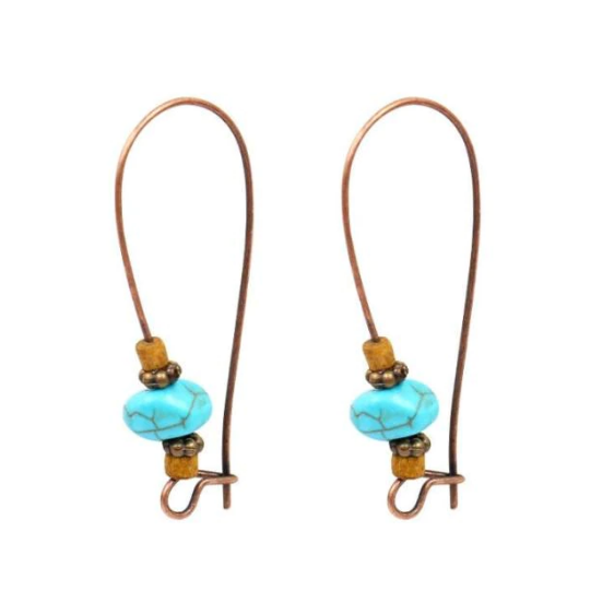 Miniature : 2 dormeuses à perles  - 38 x 17 mm - 10 modèles