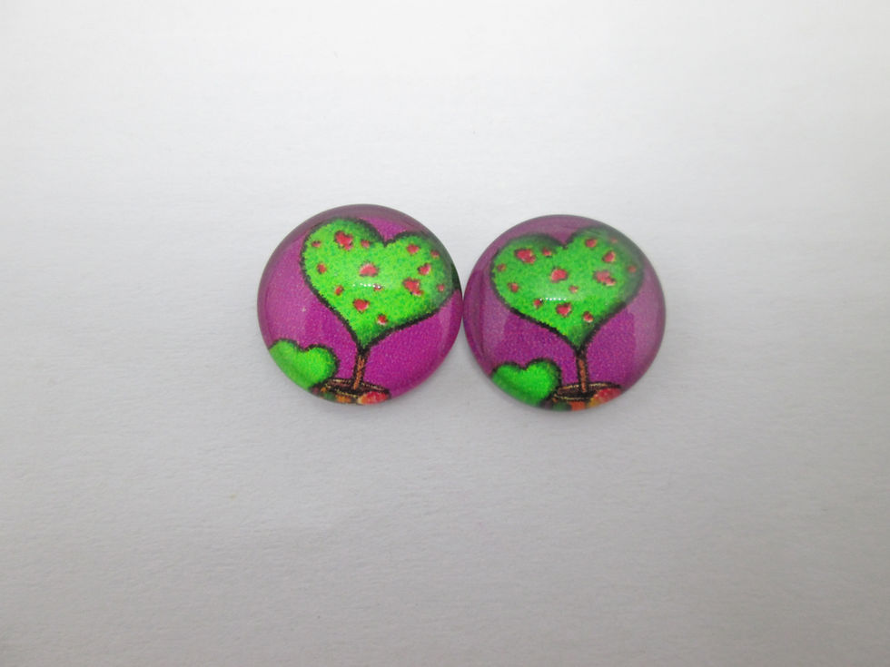 Miniaturbild: 12  mm - 2 cabochons verre arbre de vie coeur - 12 modèles