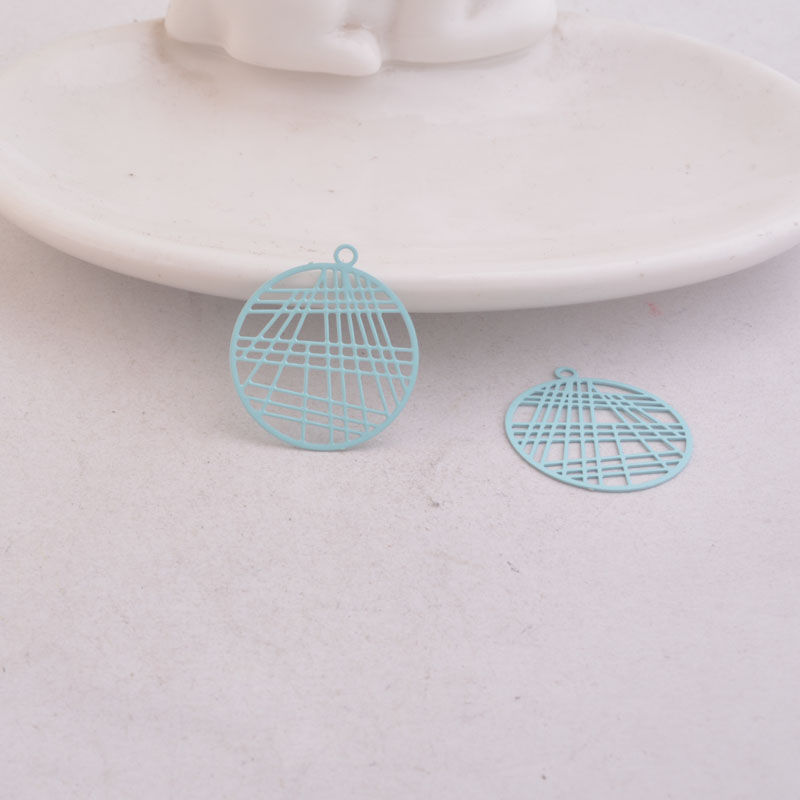 Thumbnail: 2 round filigree prints - 23 x 20 mm - brass - 10 colors