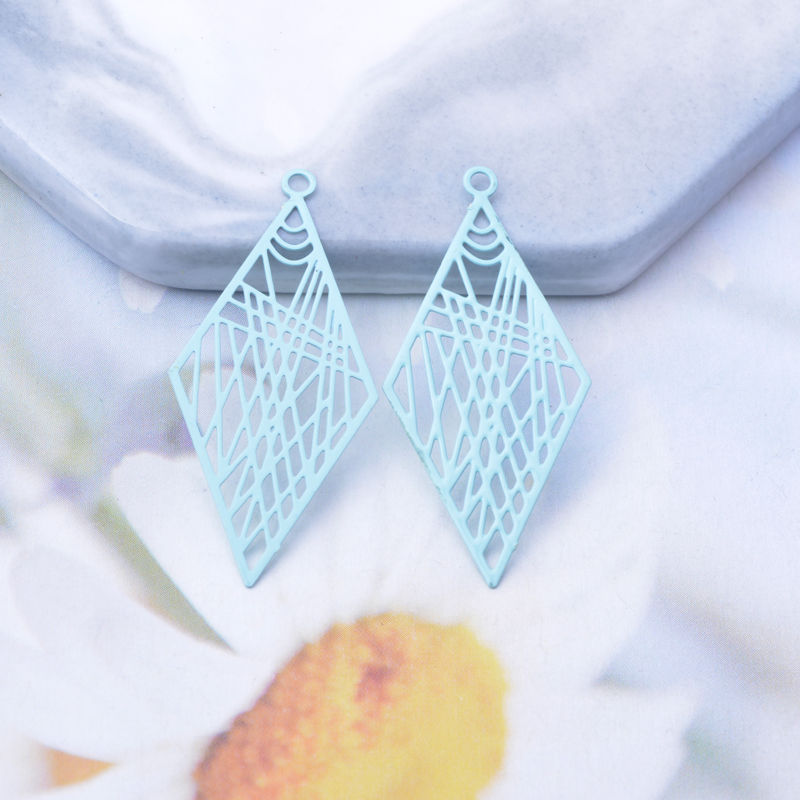 Miniature : 2 estampes losange filigrane - 33 x 16 mm - 10 coloris - laiton
