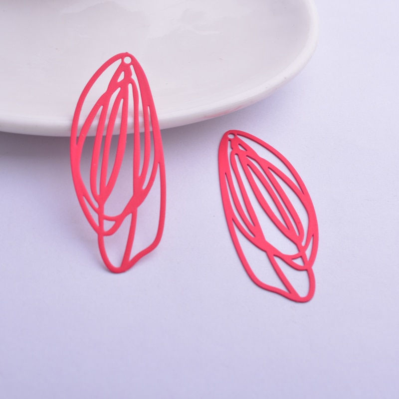 Miniatura: 2 estampes ovales - 50 x 20  mm - laiton -  8 coloris au choix