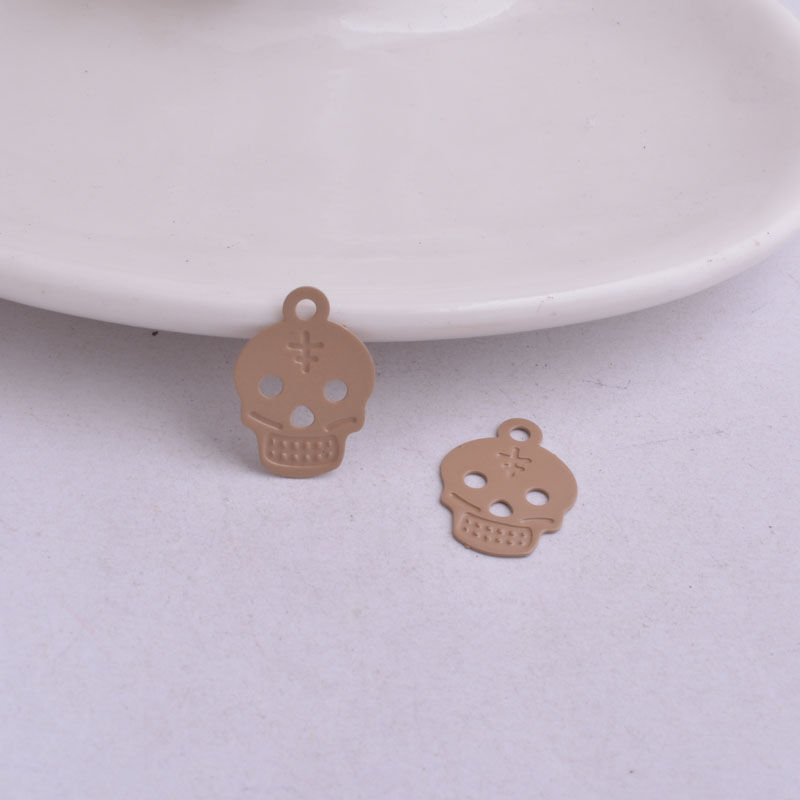 Miniatura: 4 estampes crâne calavera - 18 x 13 mm - laiton - 10 coloris