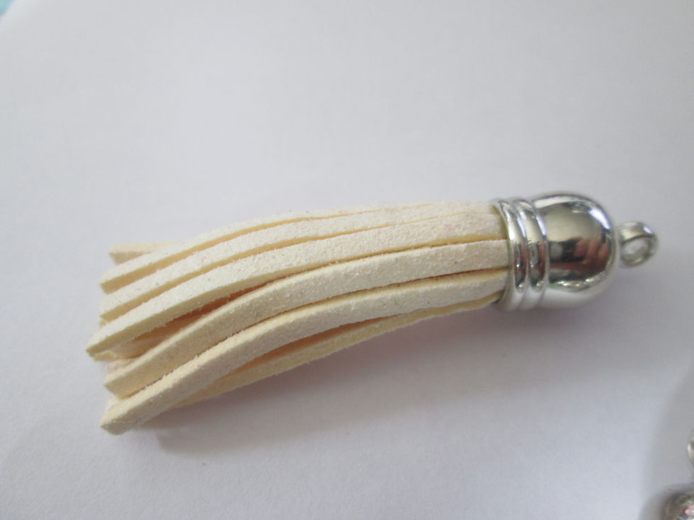Thumbnail: 55 mm - pompom - tassel - suede fringed tassel