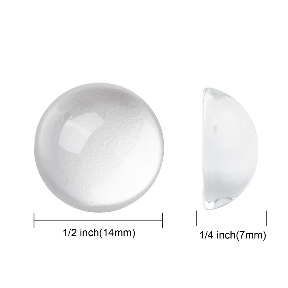 Thumbnail: cabochon transparent - effet loupe - 5 tailles