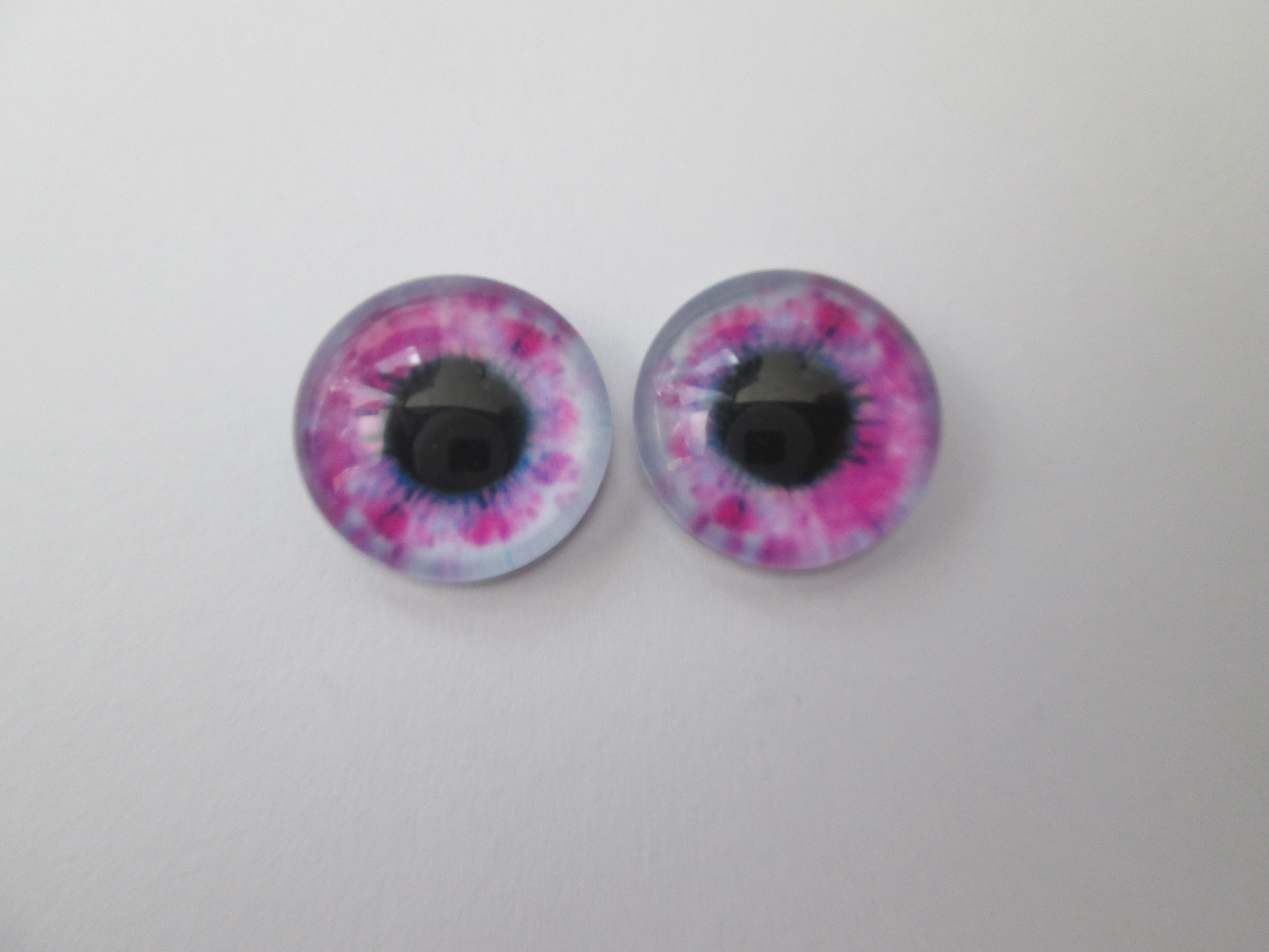 2 cabochons  oeil de chat - 12  mm - verre imprimé - # 4