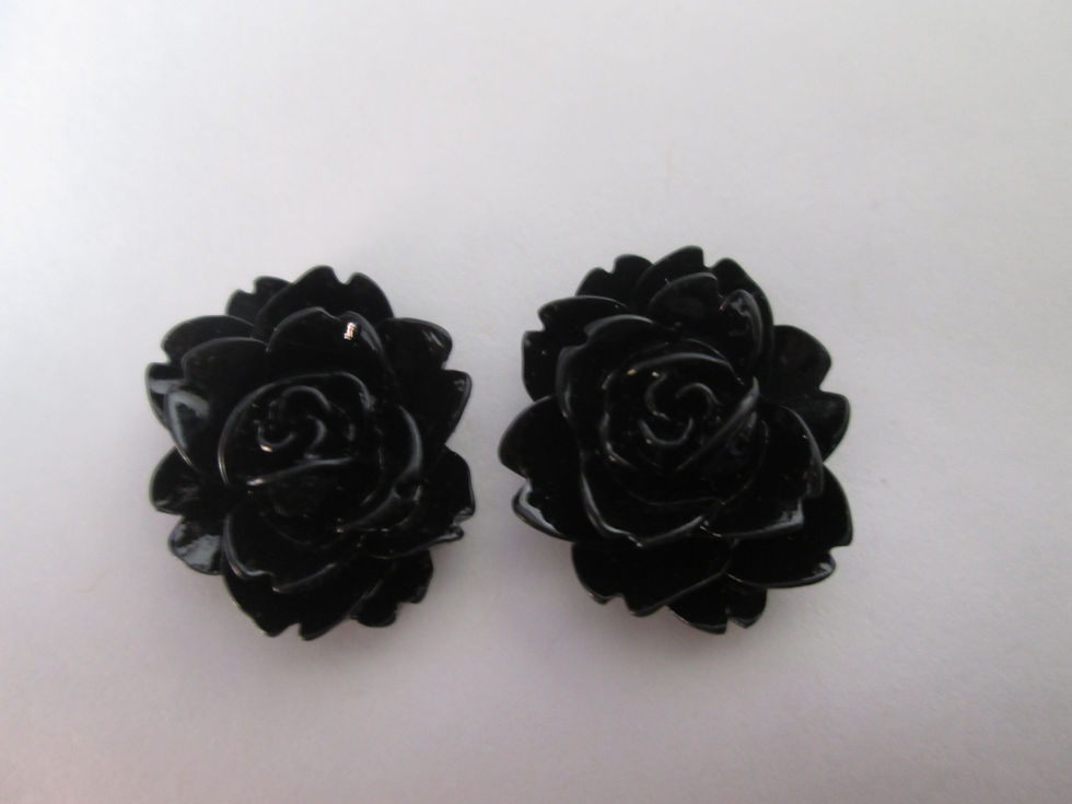 Miniatura: 2 cabochons fleur - 20 x 18 mm - en résine -  5 coloris