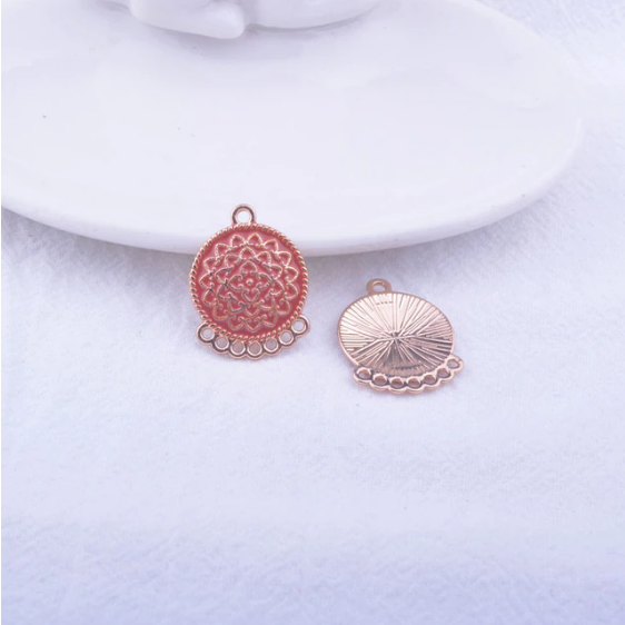 Miniatura: 2 chandeliers pour boucles d'oreilles -  23 x 18 mm - metal doré émaillé
