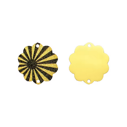 Thumbnail: 2 estampes connecteurs fleurs -  20 x 20 mm - laiton émaillé - 5 coloris