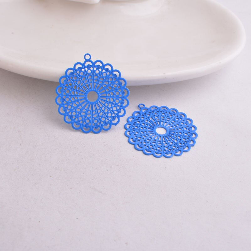 Miniatura: 2 estampes rondes - 25 x 28  mm - laiton - 8 coloris