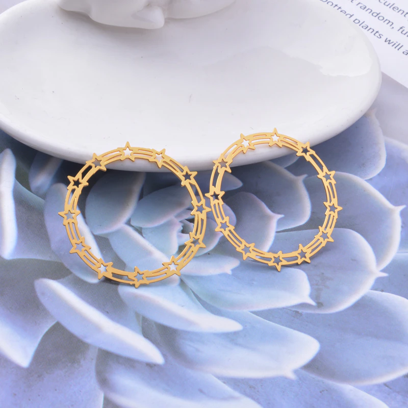 Miniatura: 2 estampes couronnes d' étoiles - 36 mm - 9 coloris - laiton