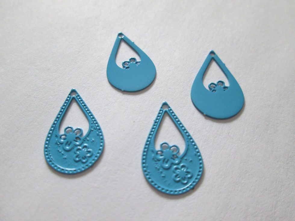 Thumbnail: 4 drop stamps - 17 x 10 mm - brass - 10 colors
