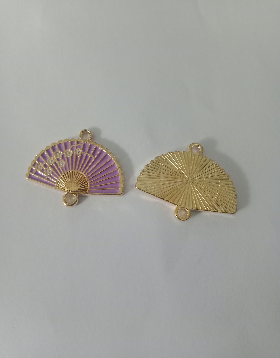 Miniatura: 2 connecteurs éventail émaillé doré - 23 x 20 mm - 7 coloris