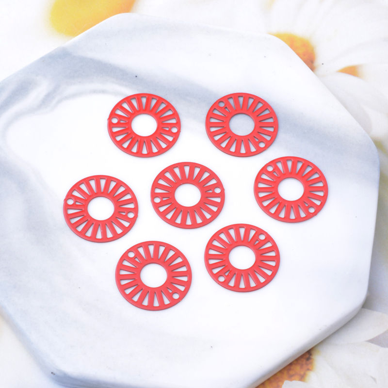 Miniatura: 4 estampes rond ajouré - 17 mm - 10 coloris - laiton