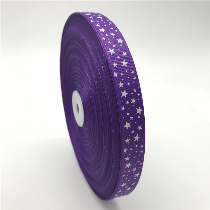 Miniatura: 1 m de ruban gros grain - 15 mm - motif étoile - polyester