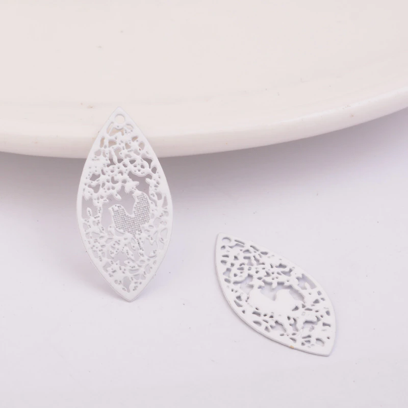 Miniatura: 2 estampes ovales - 27 x 14 mm - laiton peint -  9 coloris au choix