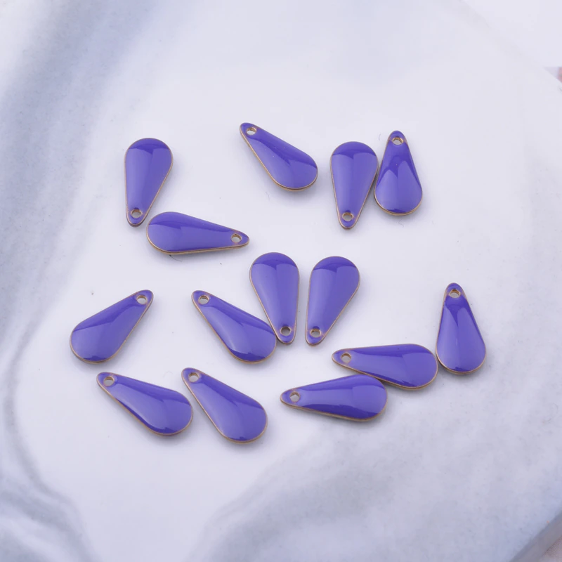 Miniatura: 2 sequins émaillés gouttes  -  12 x 5 mm - 13 coloris