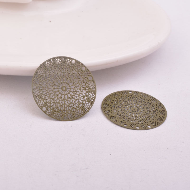 Miniaturbild: 2 estampes rondes -  connecteurs - 24 mm - 10 coloris au choix